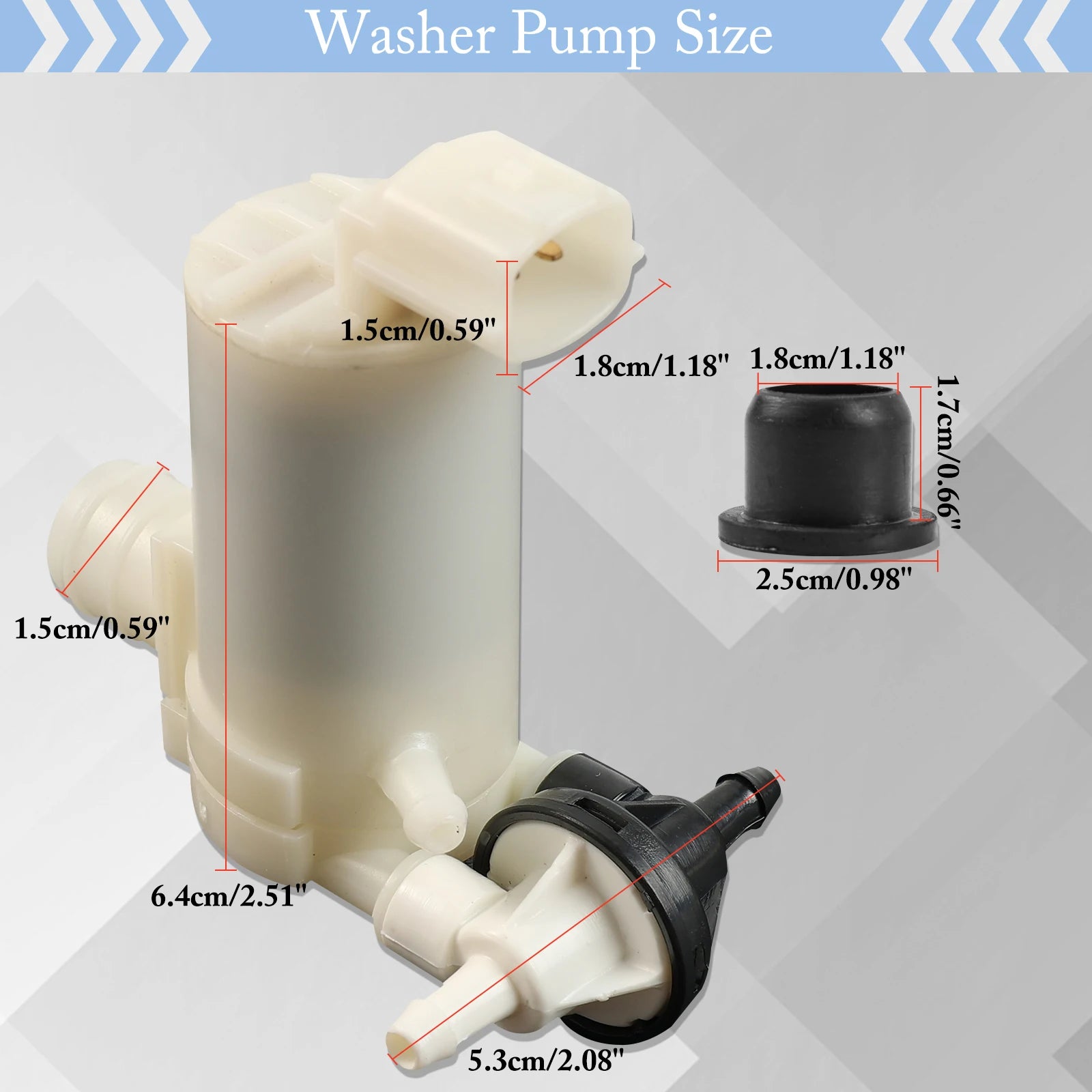 Erick's Wiper Front Windshield Windscreen Wiper Washer Pump Motor with Grommet For Mazda2 Mazda 2 Demio 2007 - 2014 D65167482A