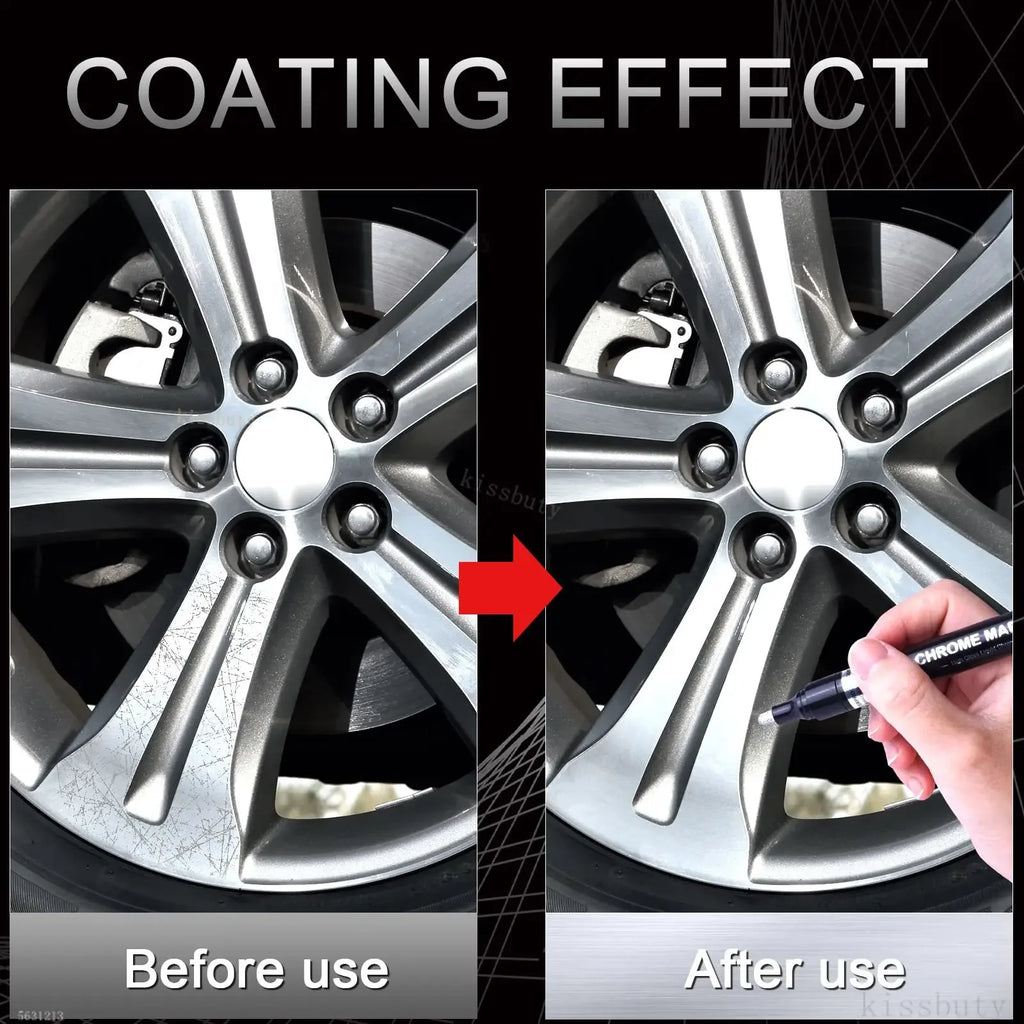 1-5Pcs Chrome Paint Marker Reflective Fluid Mirror Paint Pen 2mm Silvery Ink For DIY Car Styling Model Metal Wood Plastic Stone