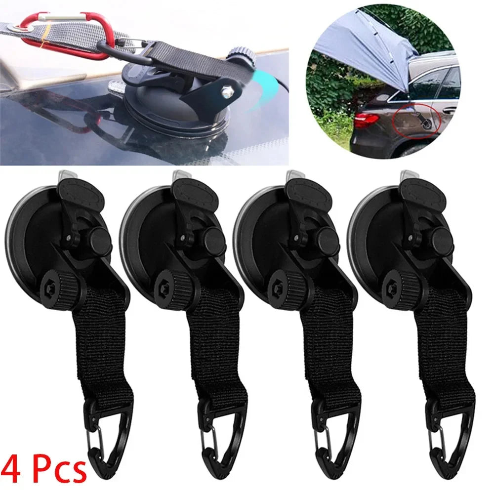 4PCS Car Tent Suction Cups Buckle Side Round/Triangular Awning Anchors Outdoor Camping Tent Suckers Anchor Securing Hook