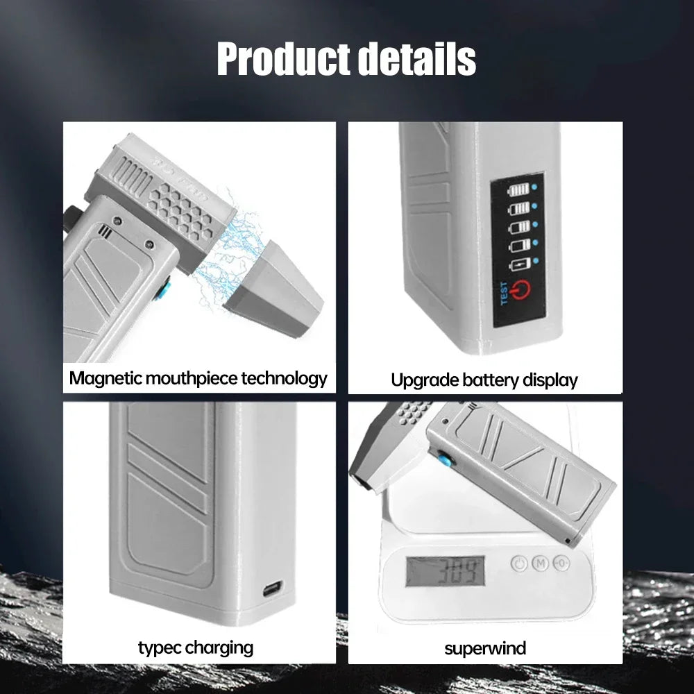 Mini turbo jet portable fan with three adjustable modes, 140,000 rpm, 62 m/s, for cleaning dust from cars and other cleaning too