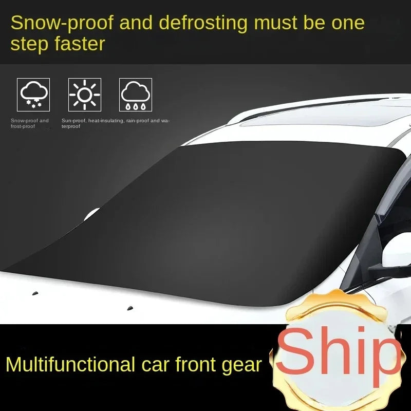 Car Magnetic Snow Shield Winter Front Windshield Cover Anti-frost Sun Protection Half Car Cover Insulated sunshade