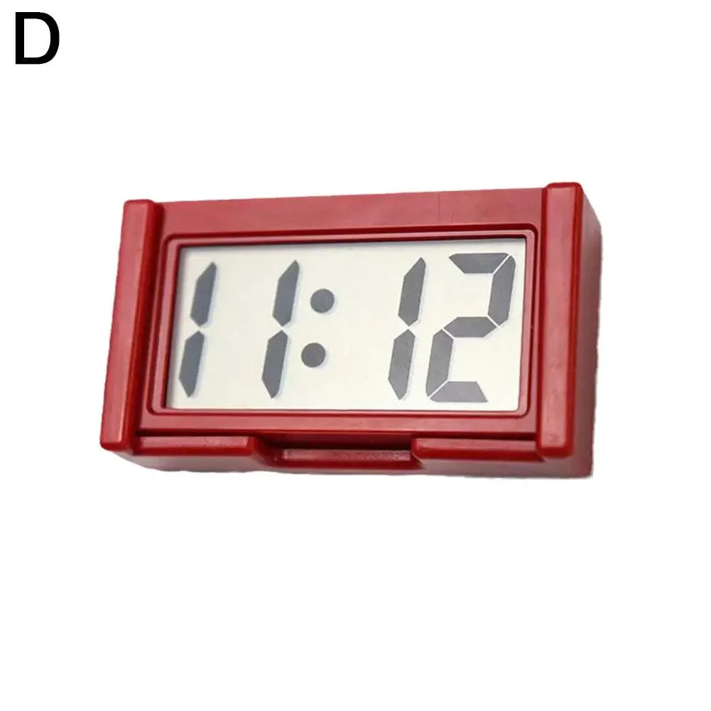 Mini Digital Clock Decorative Large Screen Car Clock Electronic Adhesive Self Ornament Dashboard Mini Car Accessories Clock