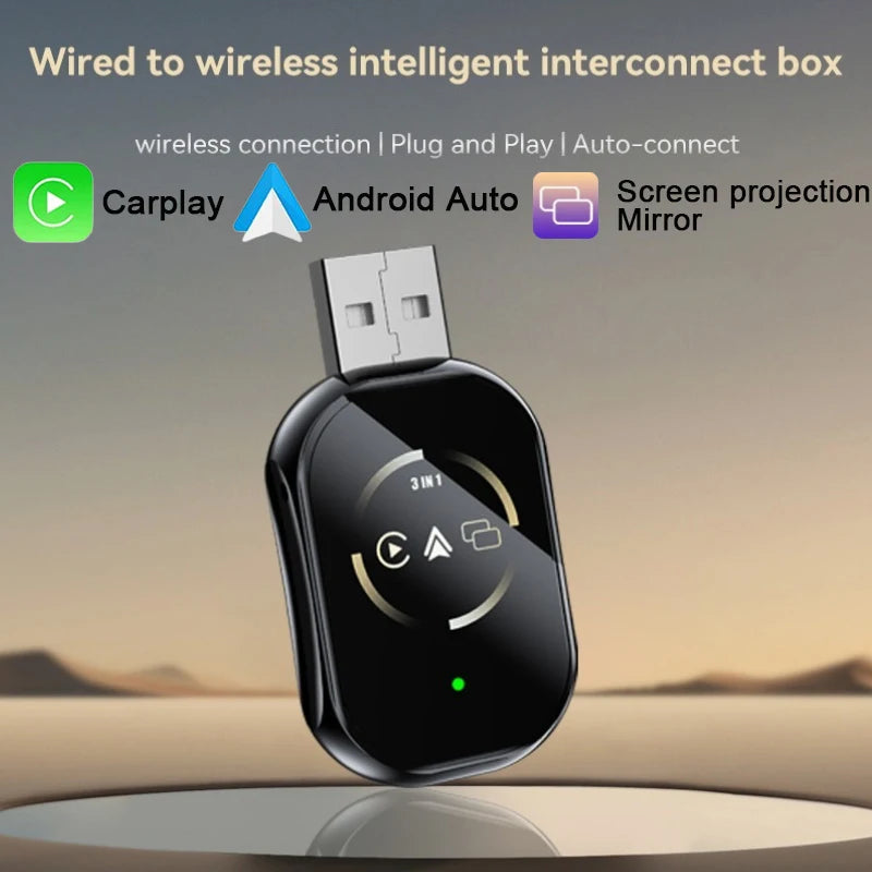 3 In 1 Wireless Carplay Mirror Link Carplay Android Auto USB Dongle Adapter Wired Carplay To Wireless For VW Toyota Nissan Honda