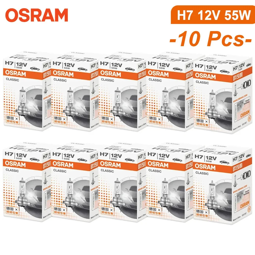 OSRAM CLASSIC 64210 H7 12V 55W PX26d Standard Hi/lo Beam Car Lamp 3200K White Halogen Light Car Headlight Bulb