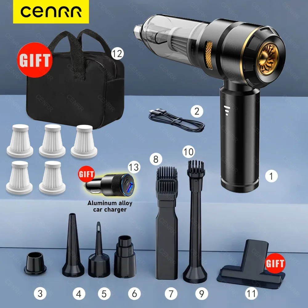CENRR 998000PA Car Vacuum Cleaner Powerful Portable HandHeld Vacuum Cleaner For Car Wireless Cleaner Robot Car Accessories