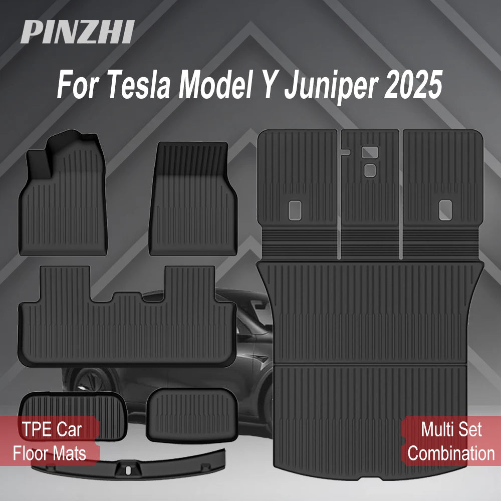 For Tesla New Model Y Juniper 2025+ TPE Floor Mats Waterproof Luggage Mat Wear-resistant Foot Pads ModelY Trunk Mats Accessories