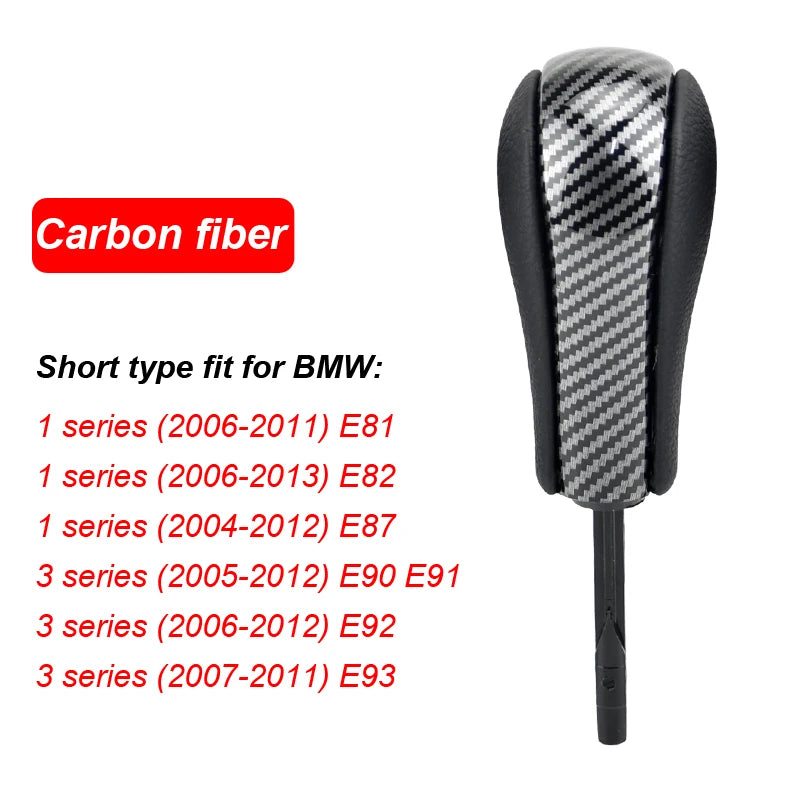 Automatic Car Gear Shift Knob For BMW E39 E46 E53 E60 E61 E63 E64 E81 E82 E87 E90 E91 E92 E93 E83 ABS Carbon fiber Car Styling