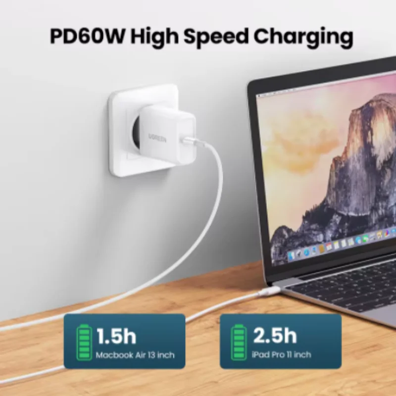 Ugreen PD 60W USB C to USB Type-C Cable QC4.0 3.0 Fast Charge Data Cable for Macbook Samsung S20 S9 USB C Cable for iPhone 15