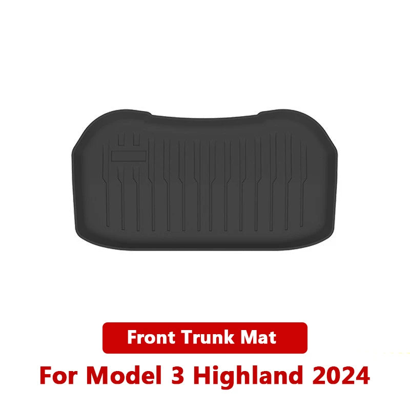 Trunk Mats for 2024 Tesla New Model 3+ Highland TPE Piano Key Style  Front Rear Trunk Frunk Storage Waterproof Protective Pad