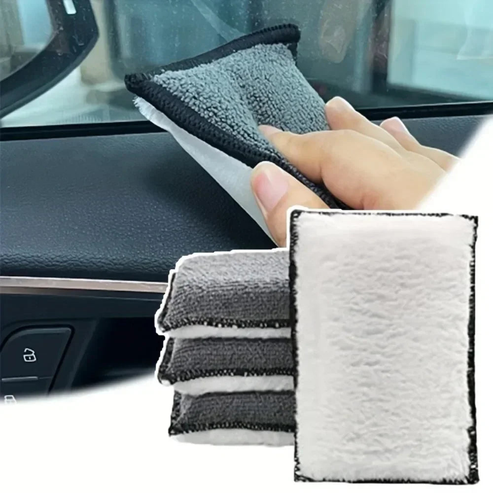 4pcs Car Interior Cleaning Sponge for Plastic Leather Car Cleaning, Ultrafine Fiber Towel Wax Sponge Car Cleaning Tool