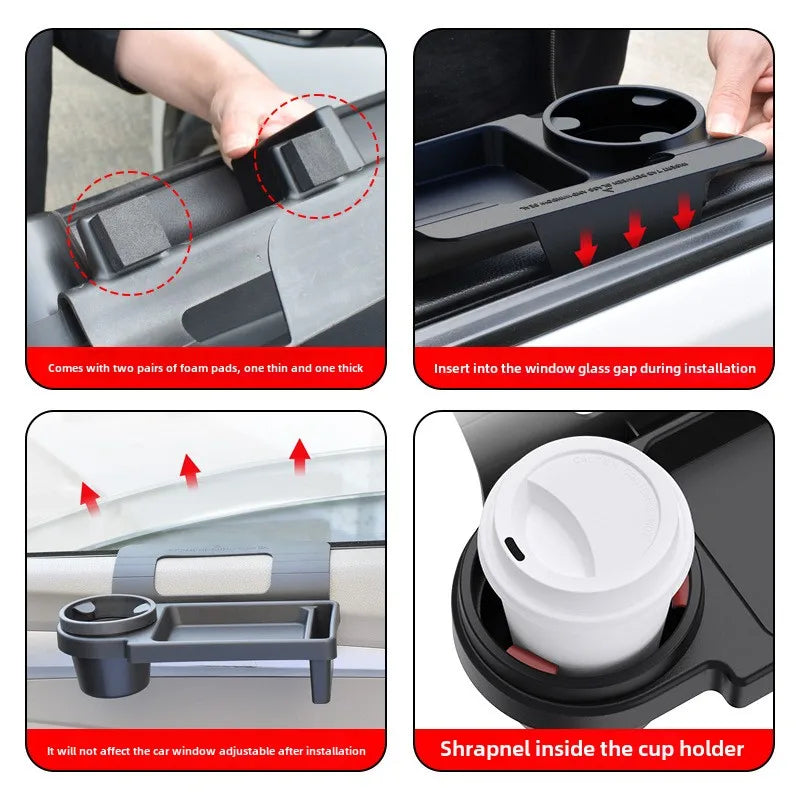 Adjustable Car Tray Table for Multifunctional Storage of Water Cups, Mobile Phones, Car Keys and Cigarette Boxes