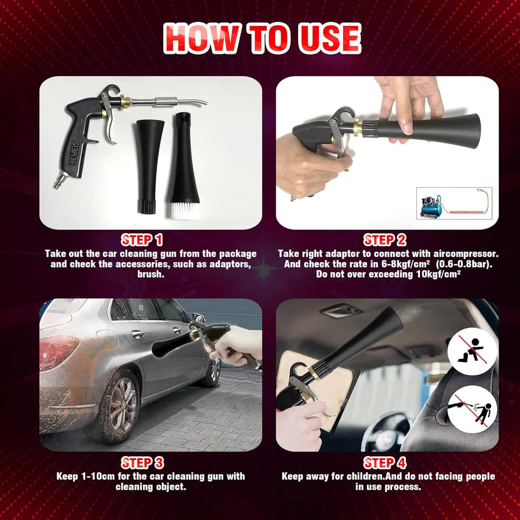 High Qulaity Portable Aluminium Bearing tube Tornador Gun For Car Washing Blowing Gun Car Washer Tornado Gun