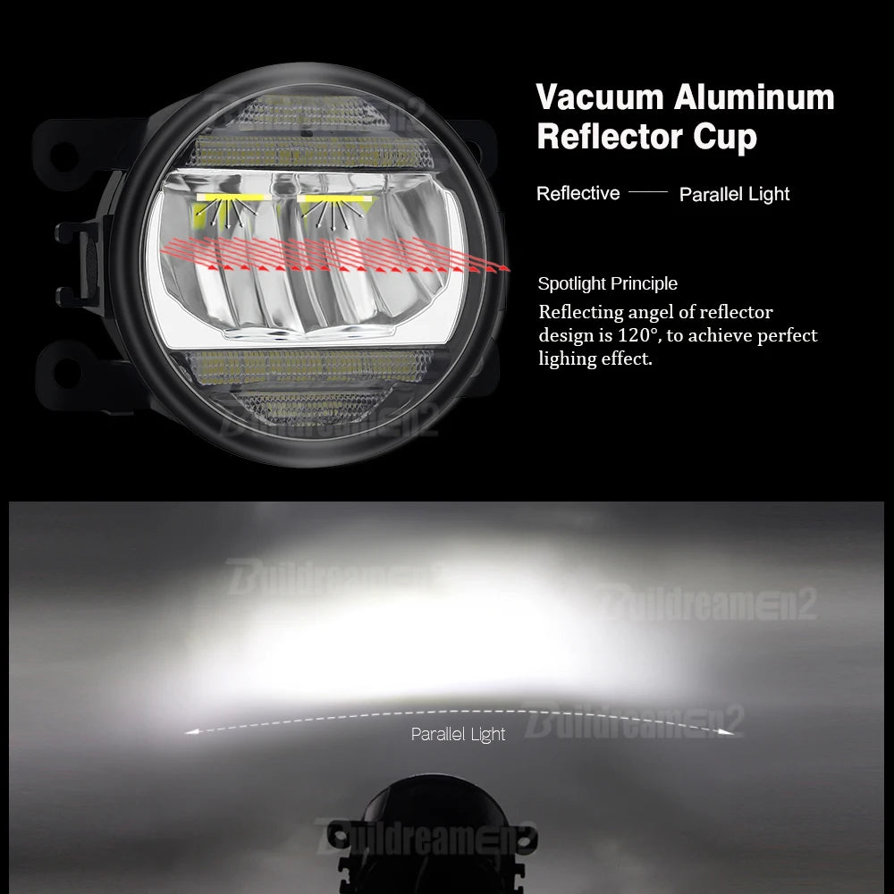 2IN1 Car Canbus LED Fog Light Accessories with Daytime Running Lamp DRL H11 For Citroen Jumper Jumpy 290 295 2015-2024