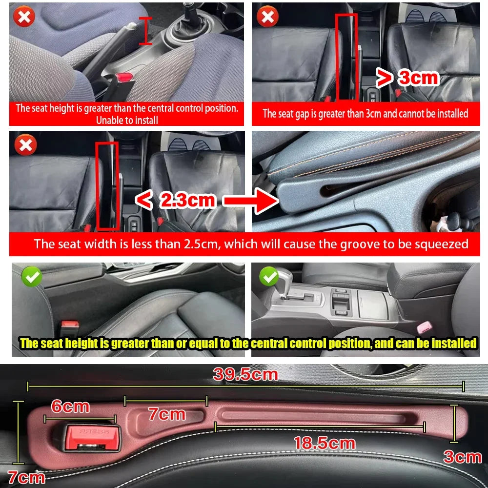 1 Pair Universal Car Seat Gap Plug Strip Side Seam Car Gap Filler Leak Proof Seat Gap Storage Organizer Interior Decoration