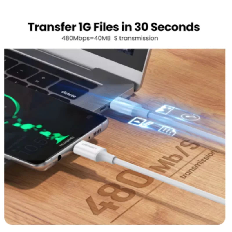 Ugreen PD 60W USB C to USB Type-C Cable QC4.0 3.0 Fast Charge Data Cable for Macbook Samsung S20 S9 USB C Cable for iPhone 15