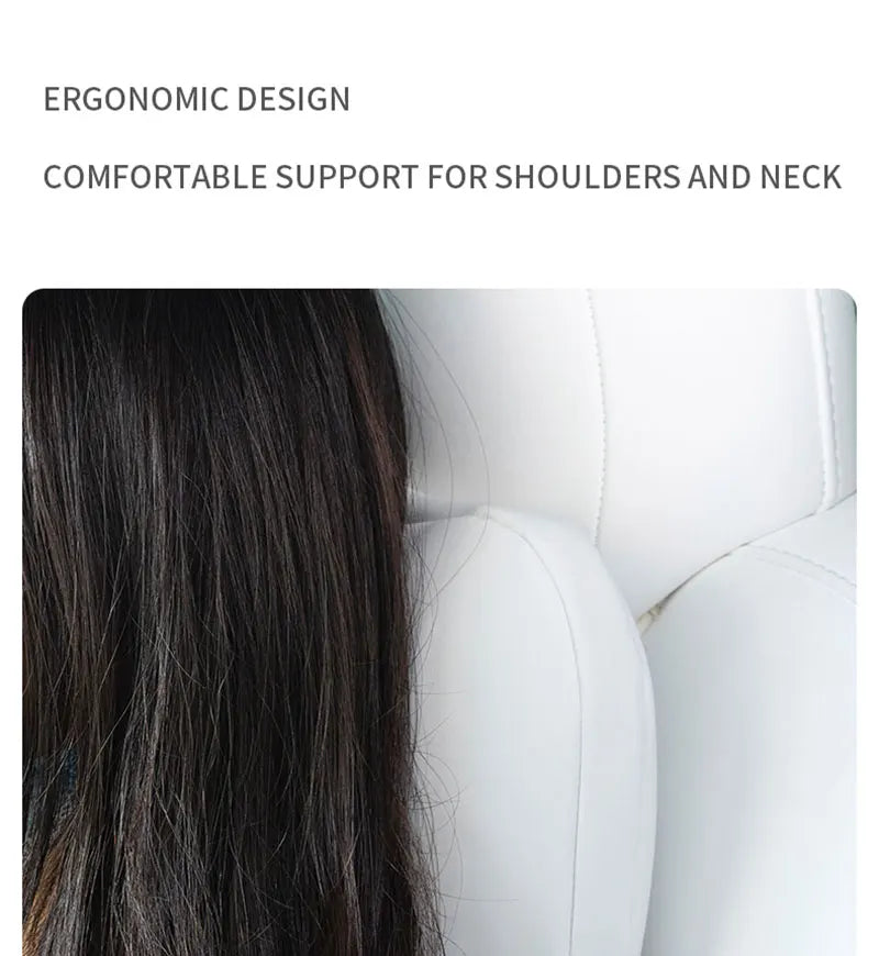 For Tesla Model 3 Y Flocking/Leather Car Seat Neck Pillow Soft Memory Neck Pillow High-Quality Headrest Lumbar Support