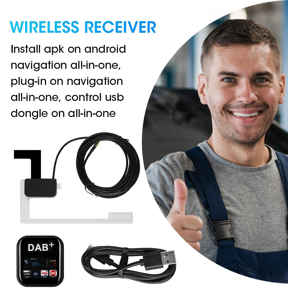 DAB/DAB+ Antenna With USB Adapter Android Car Radio GPS Stereo Receiver Player For Europe Universal Signal Head Unit Player