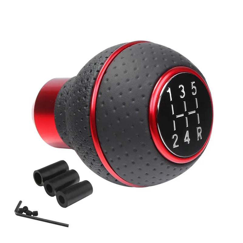 5 Speed Shift Knob Gear Stick Leather Shifter Lever Shifting Transmission Fit Most Manual Cars Trucks SUV Vehicle