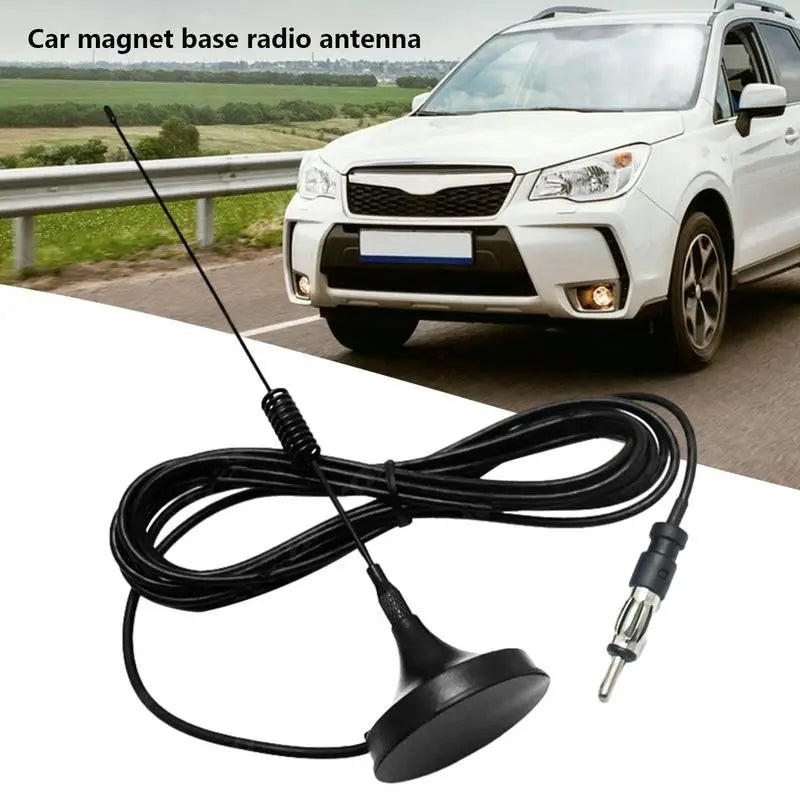 Car Antenna AM FM Radio Antenna Signal Amplifier Booster with Magnetic Base Radio Antenna For Caravans Truck 88-108MHz