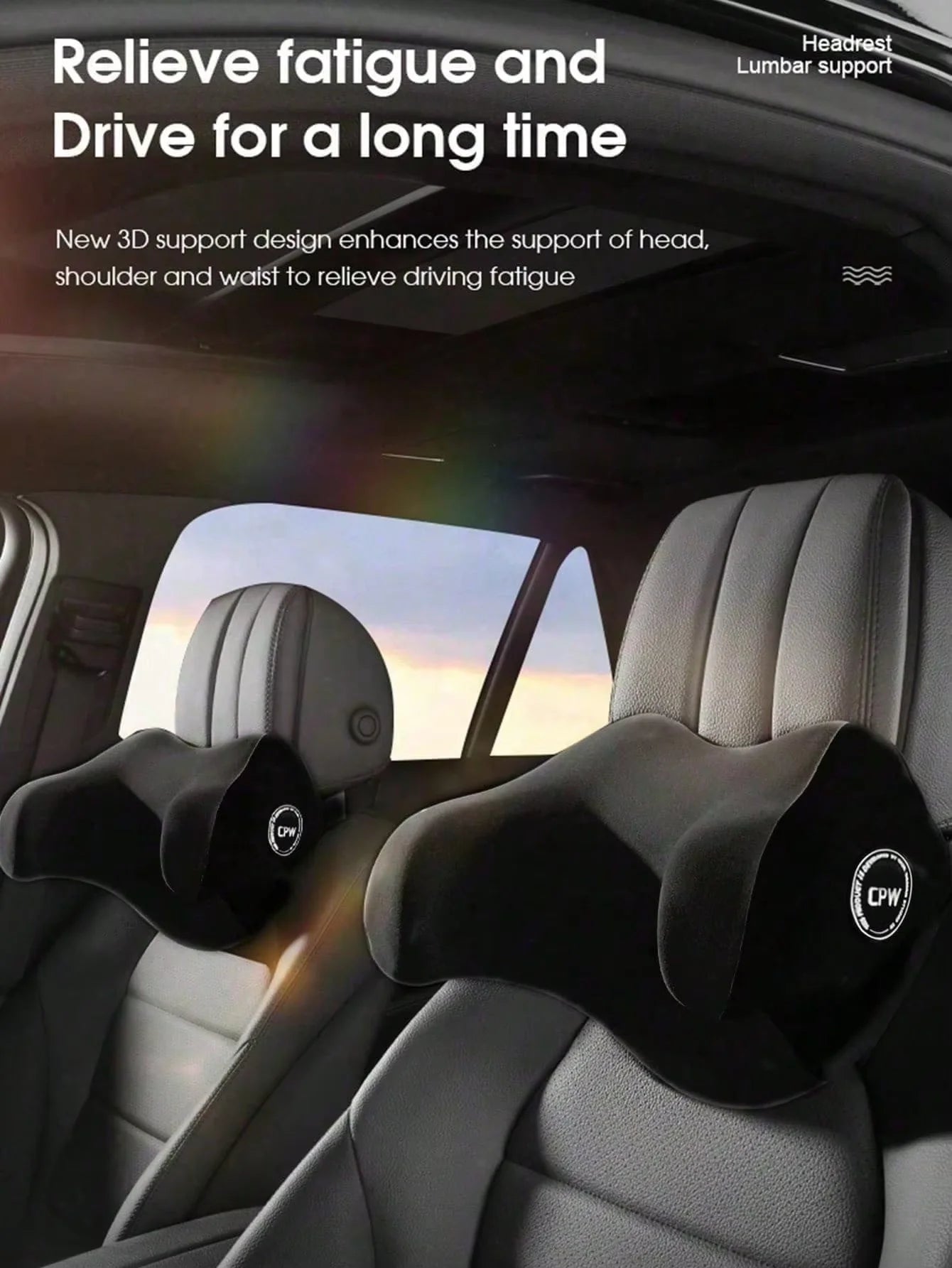 1pc Car Headrest, Neck Pillow for Preventing Neck Tilting, In-car Supplies, Side Support for Adults and Children, U-shaped Memor