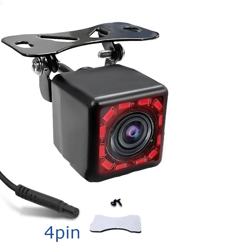 4-pin HD car rearview mirror Reversing 12LED infrared night vision camera Wide Angle 170 degree parking camera Car Accessories