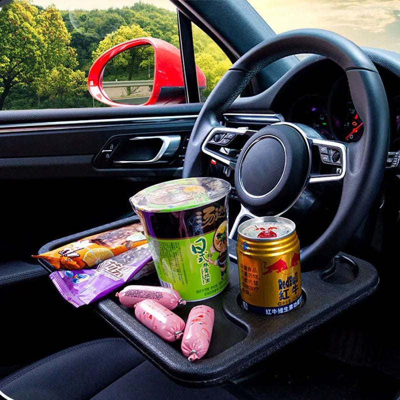 Portable Car Laptop Computer Desk Mount Stand Eat Work Bracket Drink Food Coffee Tray Board Car Steering Wheel Dining Table