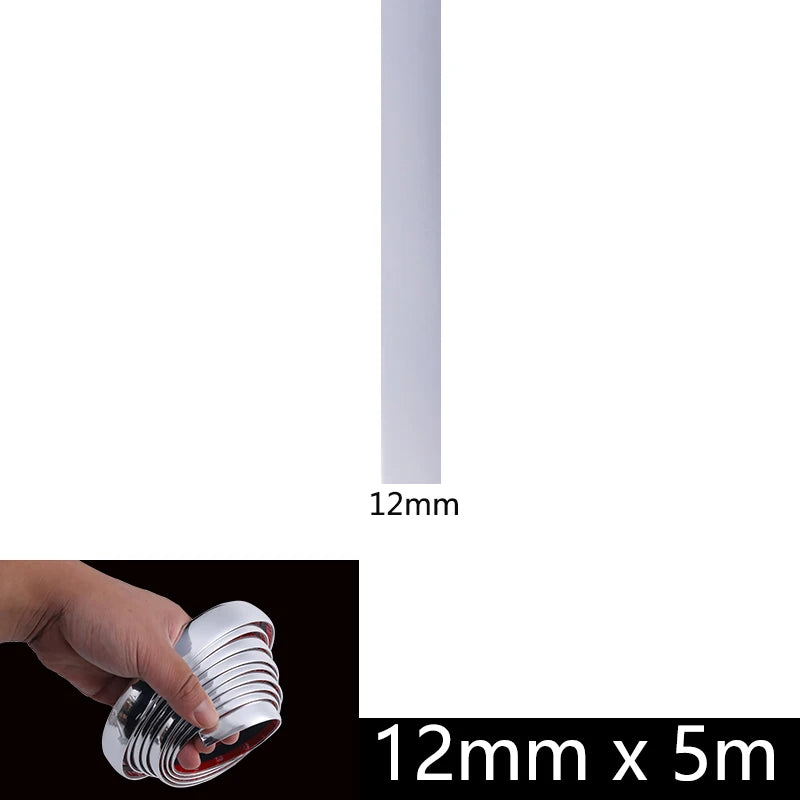 3M/5M Chrome Moulding Trim Car Door Protector Stickers Strip Bumper Grill Car Anti-Collision Tape Door Edge Guard Plate Sticker