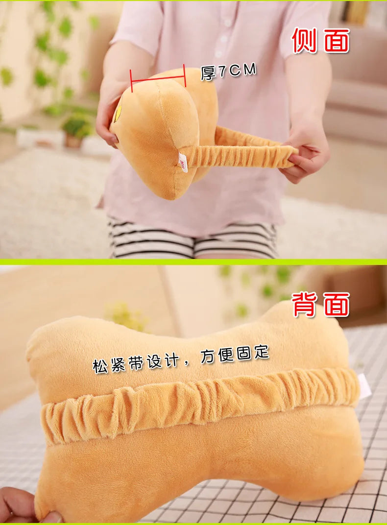 Car Neck Pillow Anime Cartoon Cute Animal Travel Pillow Auto Seat Cushion Cover Neck Support Headrest Interior Accessories