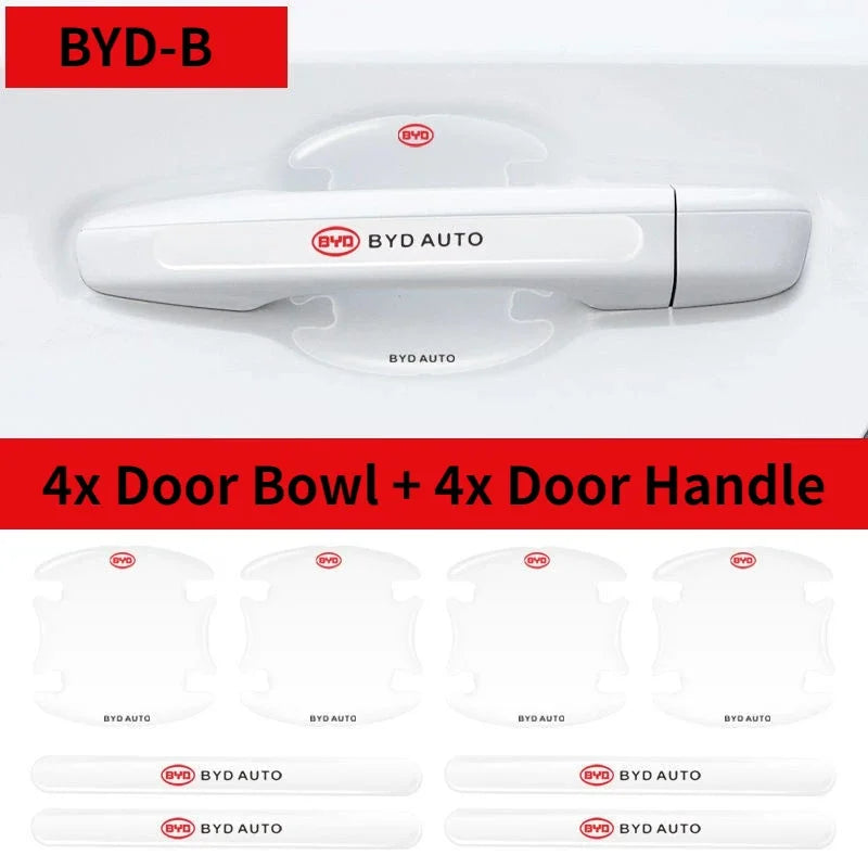 8pcs Car Door Bowl Handle Anti-collision Stickers for BYD Atto 3 EV Yuan Plus Song Plus Dmi Dolphin Seal Tang Han Qin F3 E6 Act