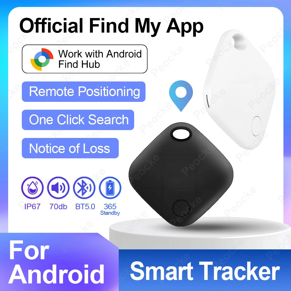 Google GPS Tracker for Android AirTag Replacement Via Google Find My Device Bag Bike Keys Finder Wallet Anti-loss Location Track