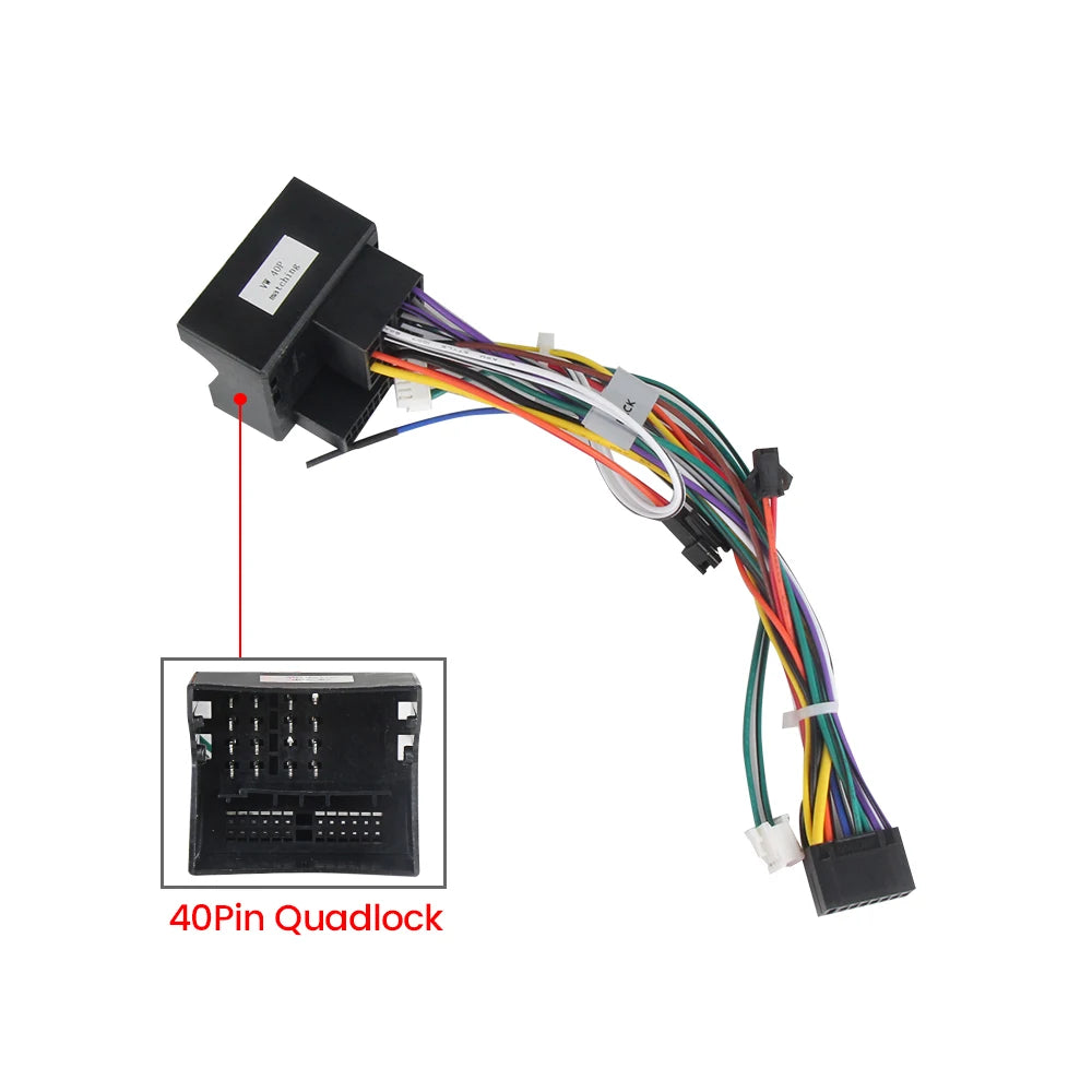 Canbus Box For Volkswagen Golf 5/6/Polo/Passat/Jetta/Tiguan/Touran/Skoda 40 Pin Harness Power Cable Android Car Radio Multimedia