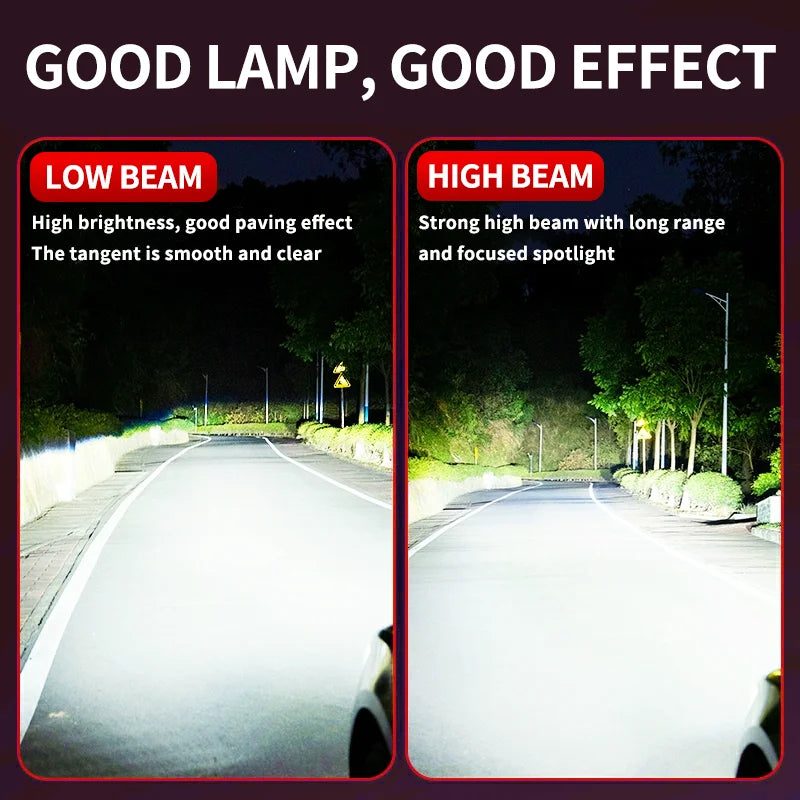 2PCS H7 H4 LED Car Headlight Bulbs H1 H11 HB3 9005 HB4 9006 9012 75W6000K White High Hnd Low Beam LED Fog Lights Auto Lights 12V