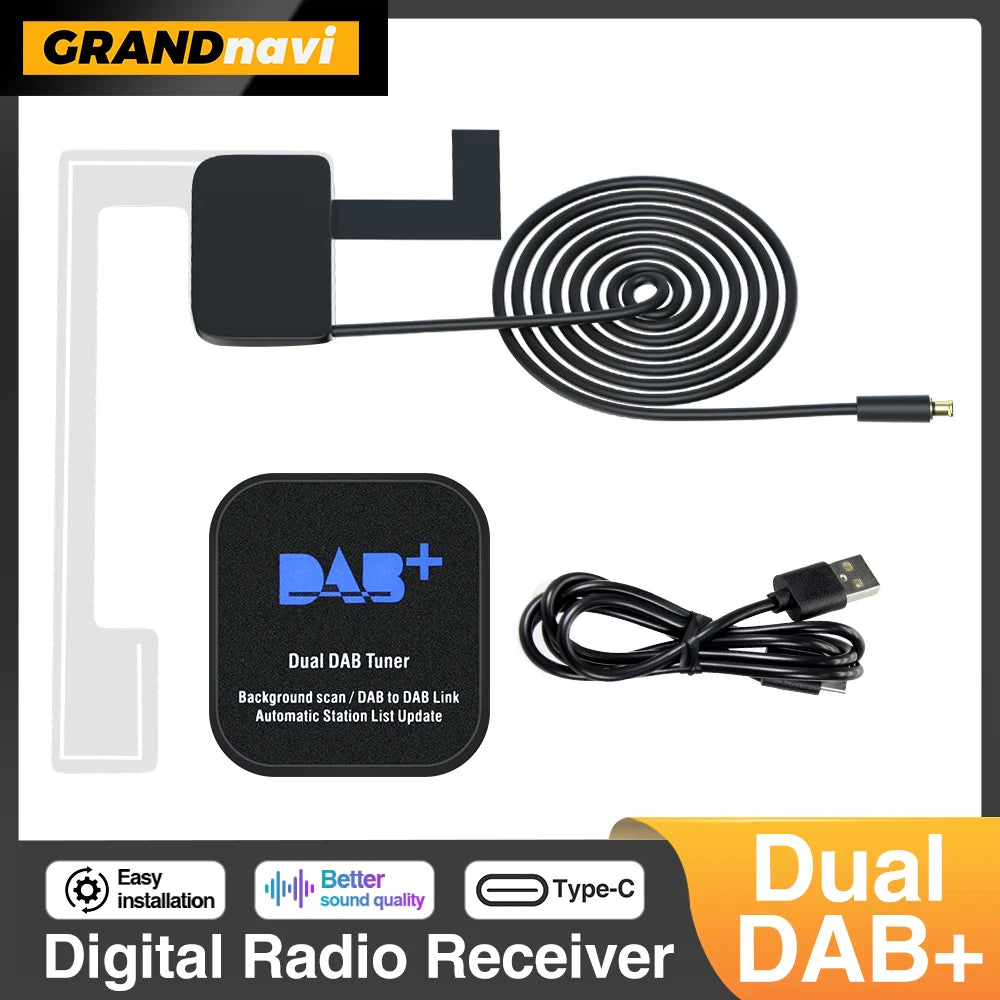 Dual DAB+ Modul DAB Box Digital Signal Receiver DAB+ Receiver Antenna Aerial USB Interface Portable For Android Car Radio Stereo