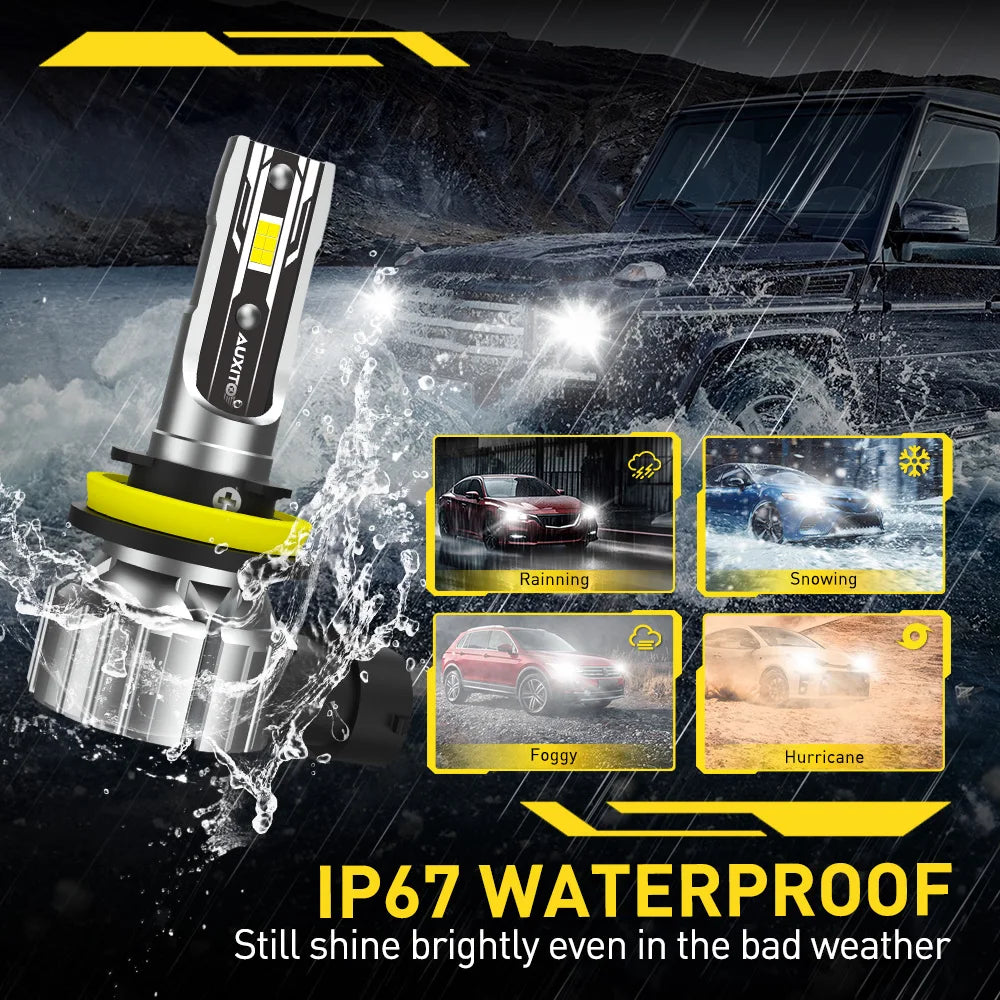 AUXITO 2Pcs H8 H11 LED Bulb Fog Lights Car Headlight H16JP HB4 9006 9005 HB3 LED Lamp DRL Driving Light 6500K White 12V NEW