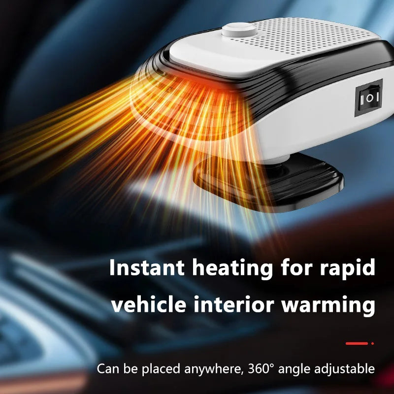 Fast Heating 12V/24V Car Heater & Defroster, Dual Speed Quick Warm Up, Front Demister for Winter Car Heating & Defogging