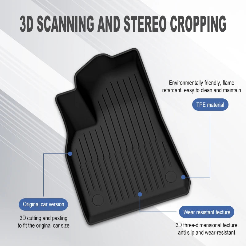 Car Floor Mats for Tesla Model 3 Y 2019-2025 Car Four Seasons Waterproof Non-slip Floor Mat NEW TPE Special Car Accessories