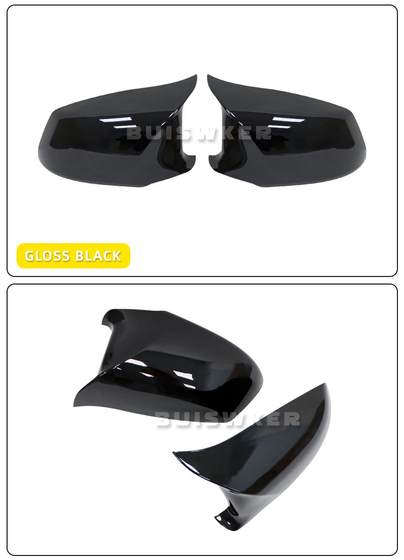 F10 F11 Car Rearview Mirror Cap Side Mirror Covers Carbon Fiber Style Black Fit For BMW 5 Series F18 Pre-LCI 2010-2013