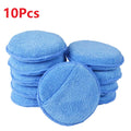 10Pcs Car Waxing Polish Sponges 5 Inch Car Detailing Wax Applicator Pads Round Pocket Microfiber Foam Sponges Car Cleaning Tools