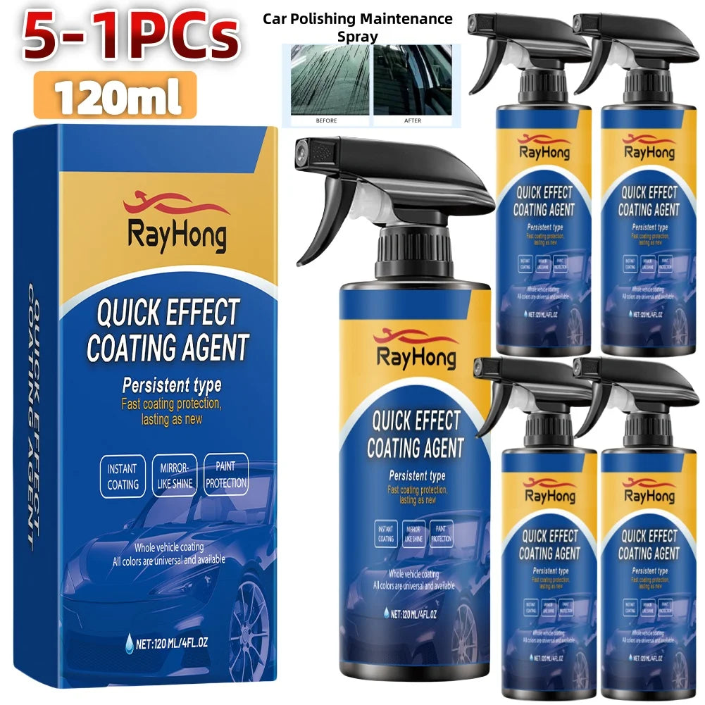 1-5pcs 120ml Car Coating Hydrophobic Protection Quick-Dry Car Polishing Maintenance Spray Water Repellent Spray Car Accessories