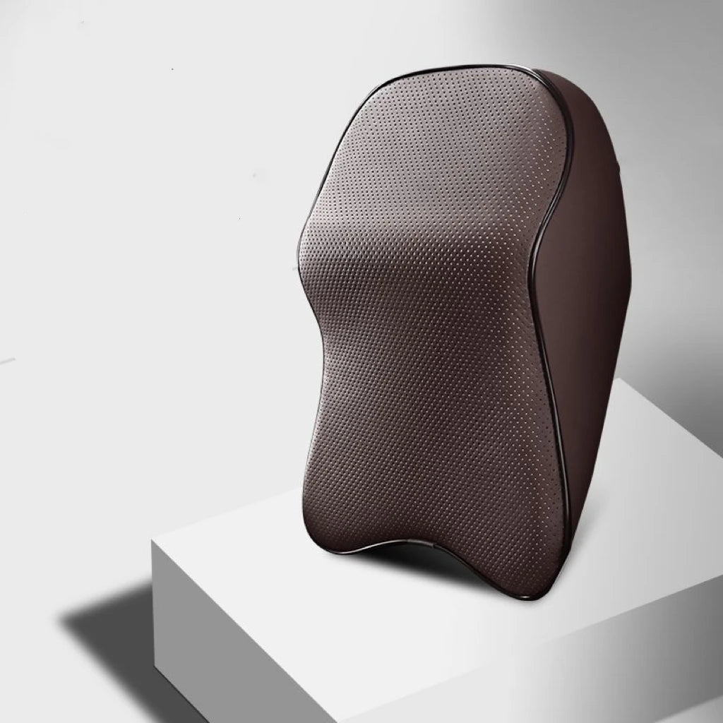 3D Nappa Leather Memory Foam Headrest Car Neck Pillow Support Neck Rest Pillow for Car Pain Relief Travel Neck Support