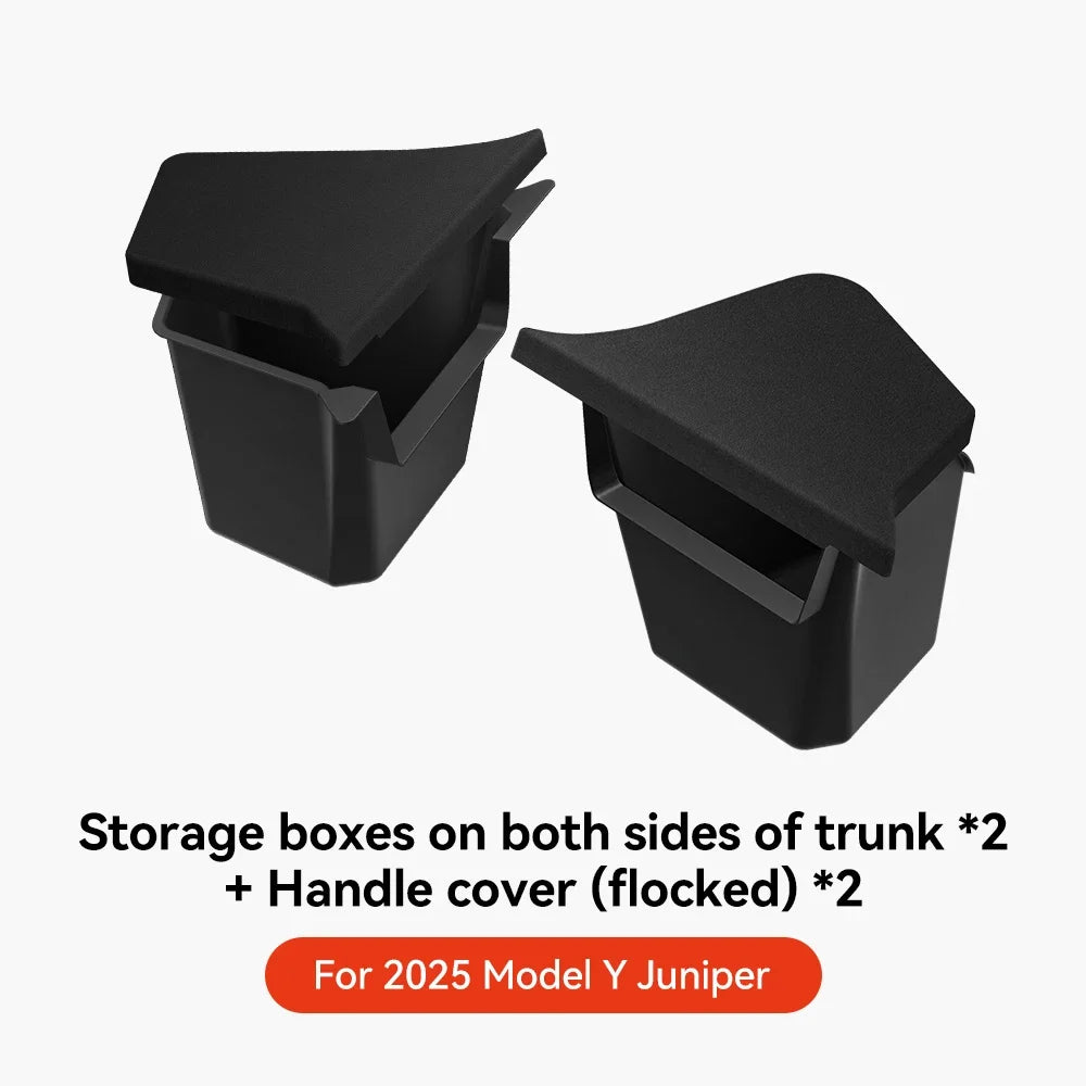 YZ For Tesla Model Y Juniper 21-2025 Trunk Side Storage Box  Hollow Cover Organizer Flocking Mat Partition Board Stowing Tidying
