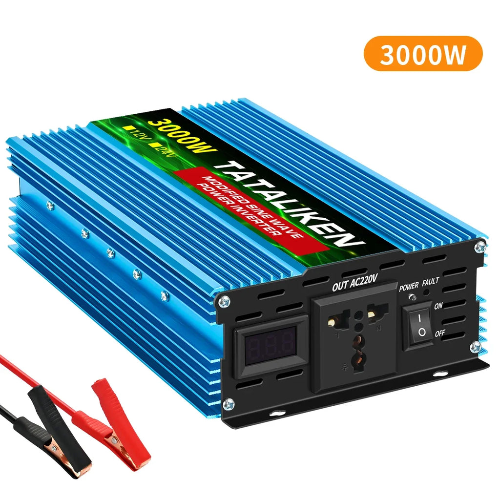 Modified Sine Wave  with voltage display 600W 1500W 2600W 3000W  power inverter  inverter 12v 220v