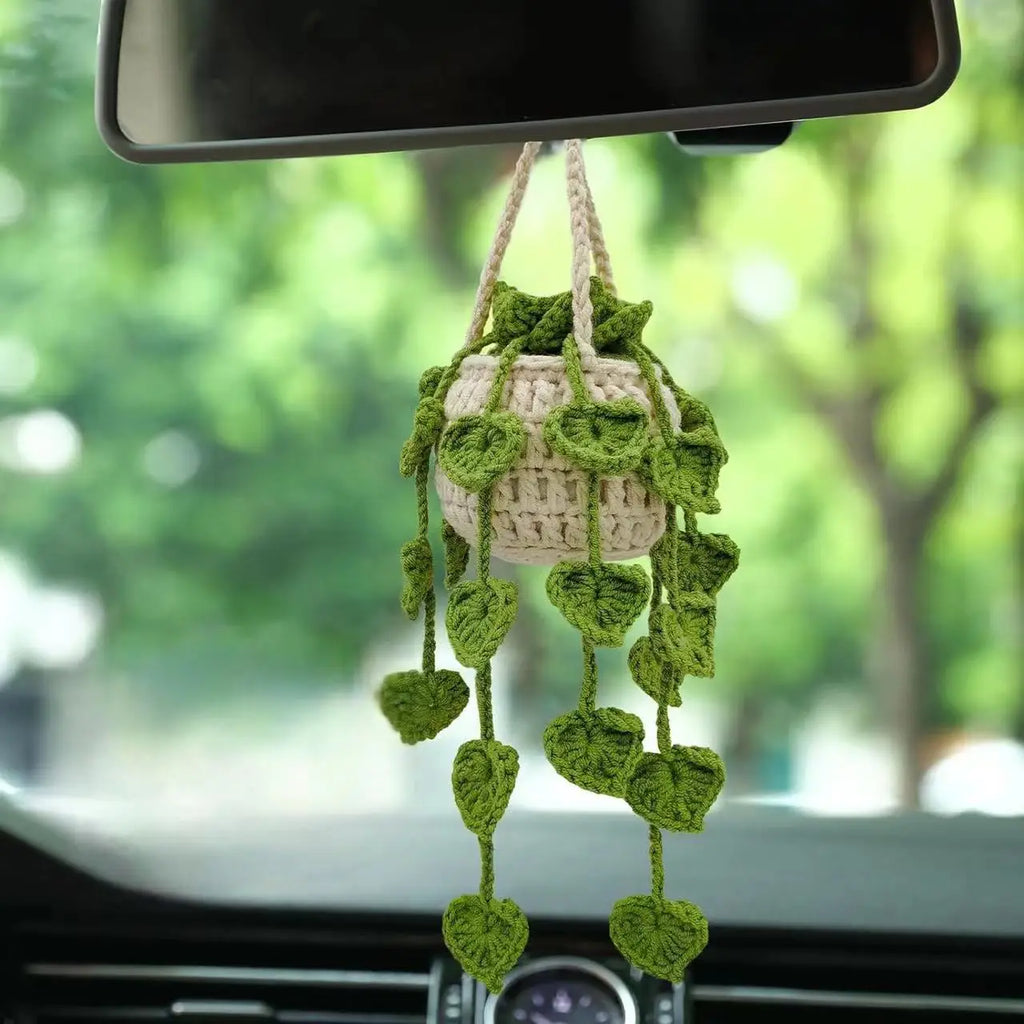 Hot selling car plant ornaments, car decorations, rearview mirror pendants, creative woolen accessories inside the car