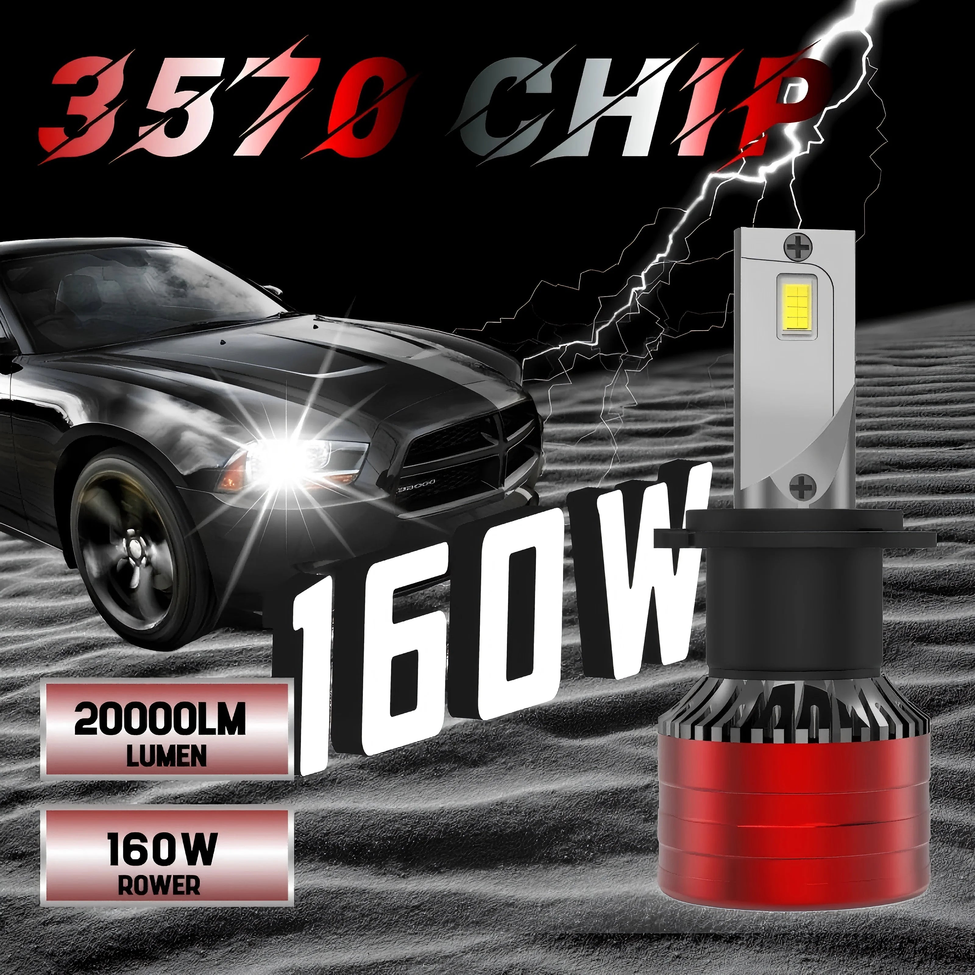 Heyword 2Pcs Car Headlight H4 H7 LED H11 9005 9006 H1 Auto Bulbs 390W 129000LM Light Lamp 6000K 12V Led Headlight Bulbs