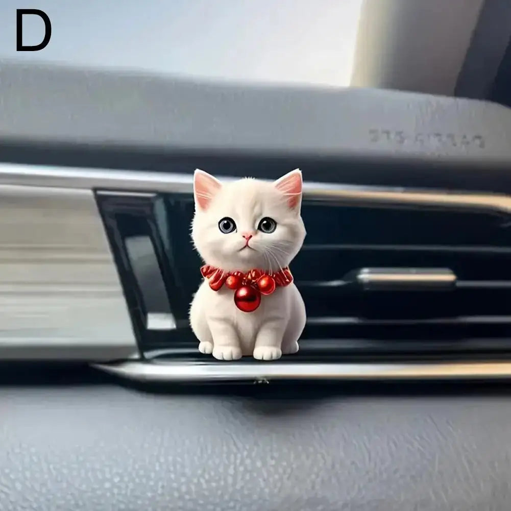 Cute Cartoon 2D Kitten Ventilation Clip Car Air Freshener Car Air Conditioner Air Outlet Aroma Diffuser Auto Interior Decoration