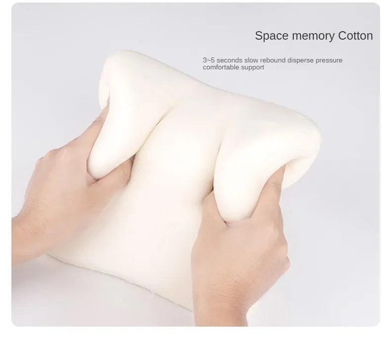 Car Neck Pillow Memory Foam Leather Auto Headrest And Back Cushion Set Seat Lumbar Waist Support Sewing Head Protective Cover