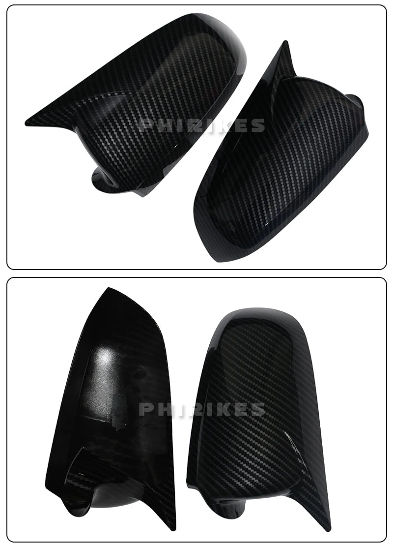 2PCS Black Side Wing Mirror Caps for Audi A3 S3 8P 05-08 A4 S4 B6 B7 8E 8H A6 S6 C6 4F Sticking Mirror Shell Covers