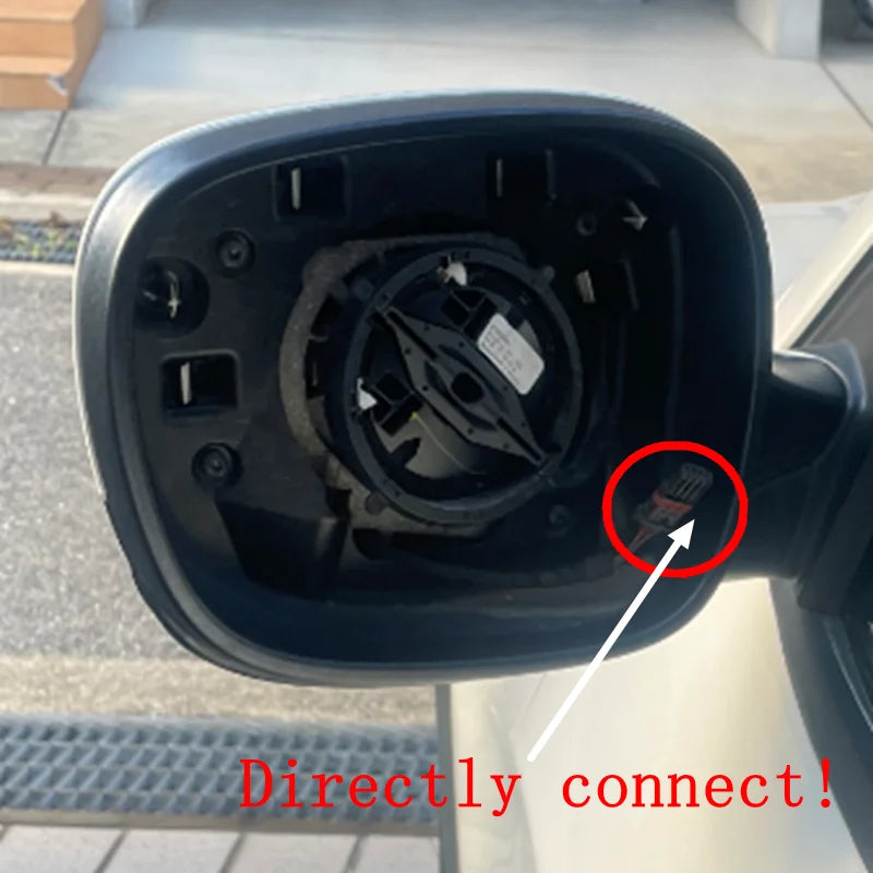 Car wide angle 4 pins heated mirror glass with connector for BMW 5 E60 E61 ( 2003 04 05 06 07 08 09 )  6 E63 E64 (04-10)