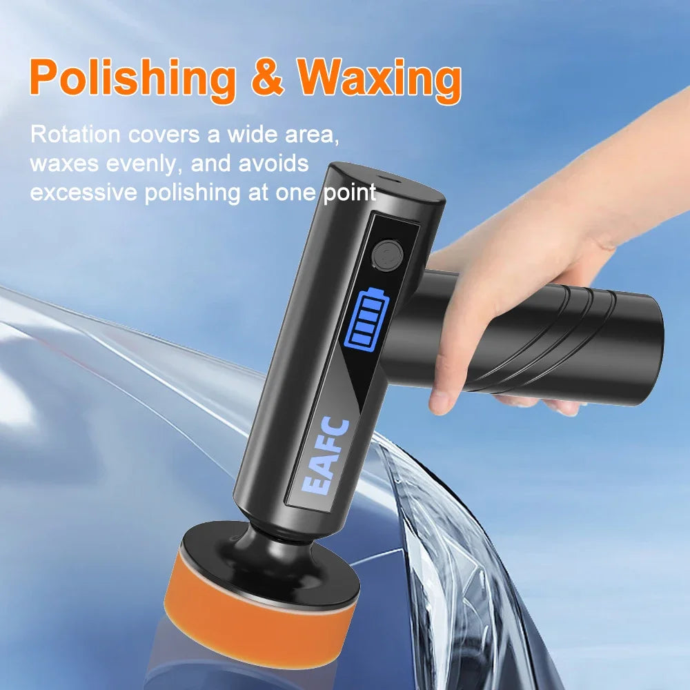 Car Polisher 4500mAh Handheld Wireless Polisher Car Polishing Waxing Machine Power Tool for Car Body Cleanig Waxing Repair