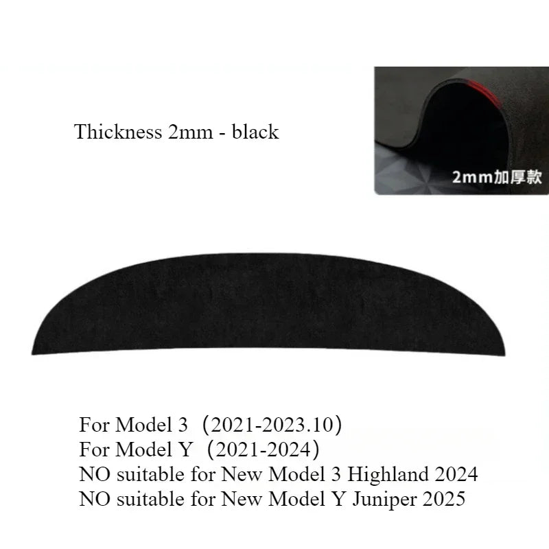 For Tesla Model Y Juniper 2025 Model 3/Y Dashboard Cover Pad Suede Sunshade Protector Anti-UV Dash Mat Non-slip Pads Accessories